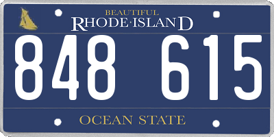 RI license plate 848615