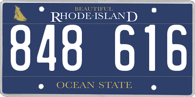 RI license plate 848616