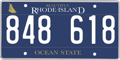 RI license plate 848618