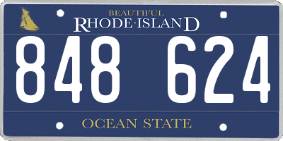 RI license plate 848624
