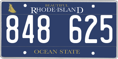 RI license plate 848625
