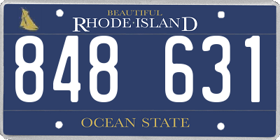RI license plate 848631