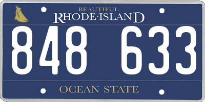 RI license plate 848633