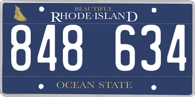 RI license plate 848634