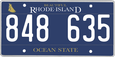 RI license plate 848635