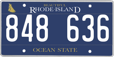 RI license plate 848636