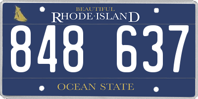 RI license plate 848637