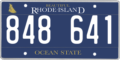 RI license plate 848641