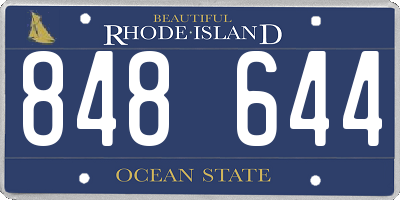 RI license plate 848644