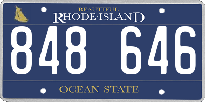 RI license plate 848646