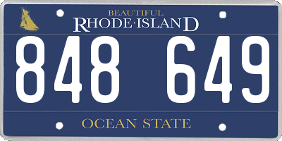 RI license plate 848649