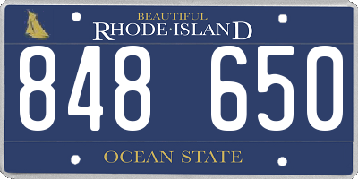 RI license plate 848650