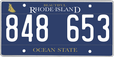RI license plate 848653