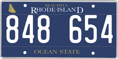 RI license plate 848654