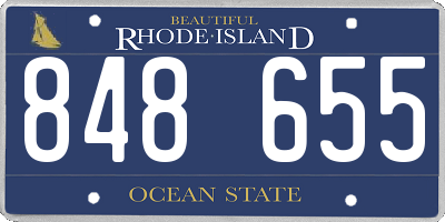 RI license plate 848655