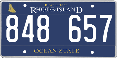 RI license plate 848657