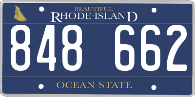 RI license plate 848662