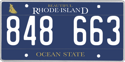 RI license plate 848663