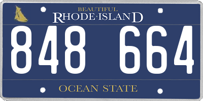 RI license plate 848664