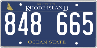RI license plate 848665