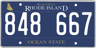 RI license plate 848667