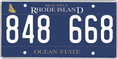 RI license plate 848668