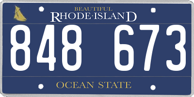 RI license plate 848673