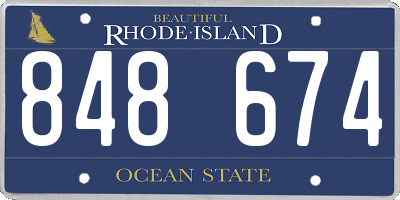 RI license plate 848674