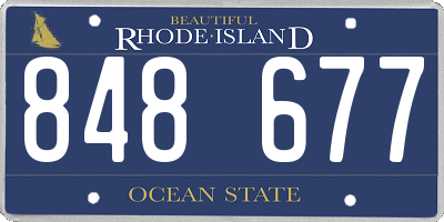 RI license plate 848677