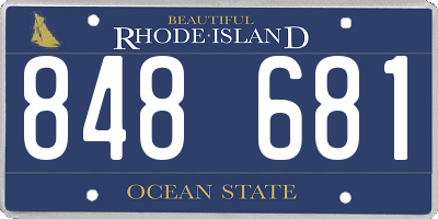 RI license plate 848681