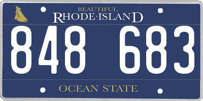 RI license plate 848683