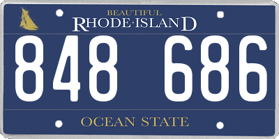 RI license plate 848686