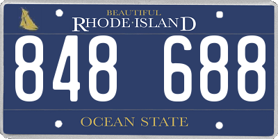 RI license plate 848688