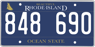 RI license plate 848690