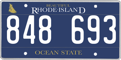 RI license plate 848693