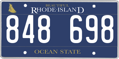 RI license plate 848698