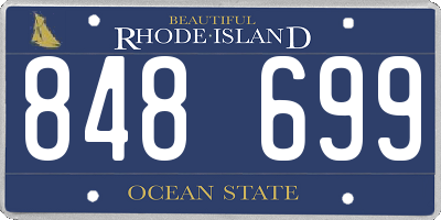 RI license plate 848699