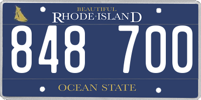 RI license plate 848700