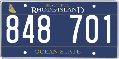 RI license plate 848701