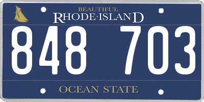 RI license plate 848703