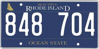 RI license plate 848704