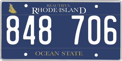 RI license plate 848706