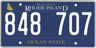 RI license plate 848707