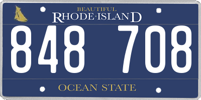 RI license plate 848708