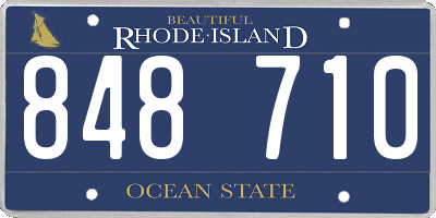 RI license plate 848710