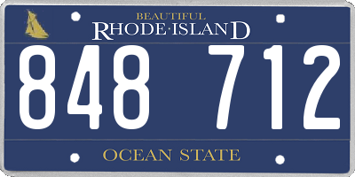 RI license plate 848712