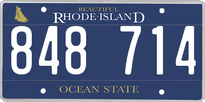 RI license plate 848714
