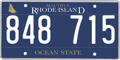 RI license plate 848715