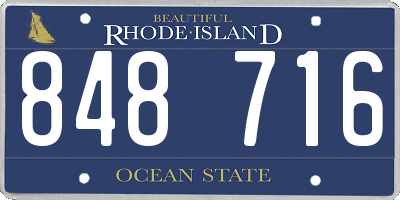 RI license plate 848716