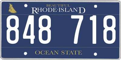 RI license plate 848718